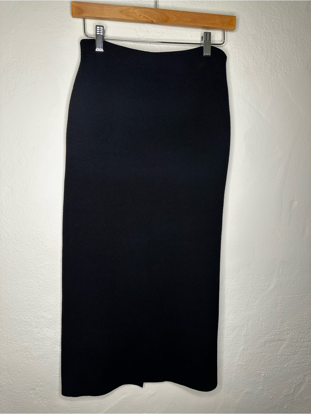 Zara Black Midi Knit Pencil Skirt